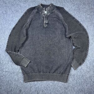 Vtg BKE Buckle Men's Quarter Button Sweater 100% Cotton High Neck Y2K Size XL